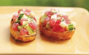 Southern Bluefin Tuna and Cucumber Crostini