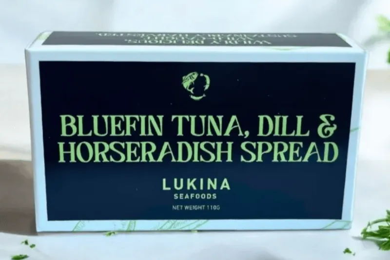 Dinko Tuna -Tuna, Horseradish and Dill Spread a box of tuna horseradish