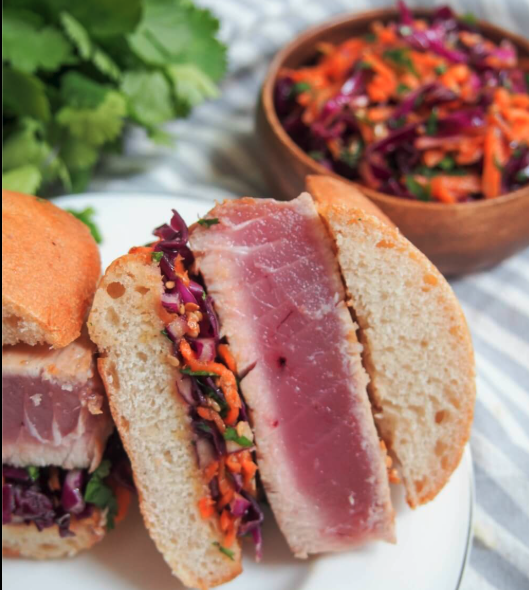 Tuna Katsu Sando with Cabbage Slaw
