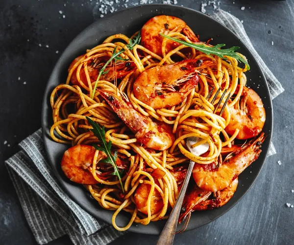 Spencer Gulf King Prawn Spaghetti with Tomato & Garlic